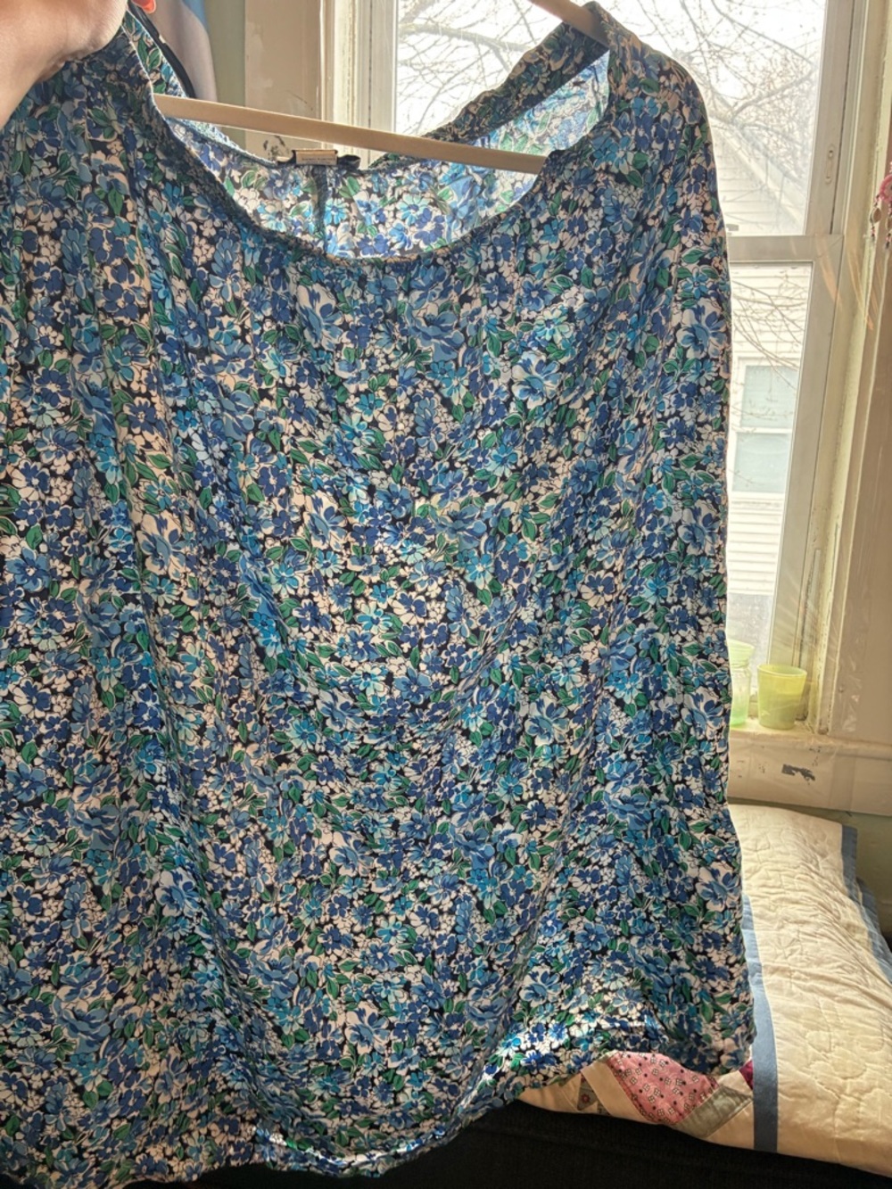 Appleseed's Blue and Green Floral Maxi Skirt